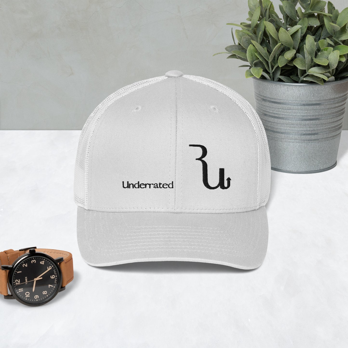 Ivory "RU Underrated" Trucker Cap